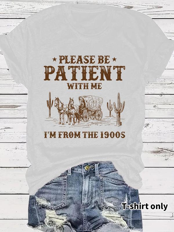 đI'M From 1900Sâš Vintage-T-shirt med rund hals och bokstavstryck för kvinno