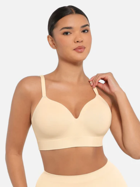 Feelingirl Trådlös Push-Up Sömlös Bekväm BH med Full Täcknin
