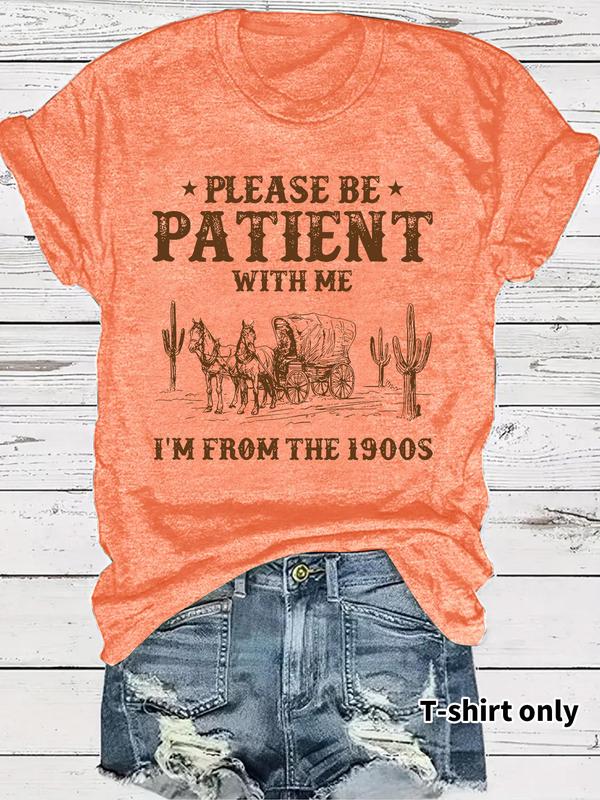 đI'M From 1900Sâš Vintage-T-shirt med rund hals och bokstavstryck för kvinno