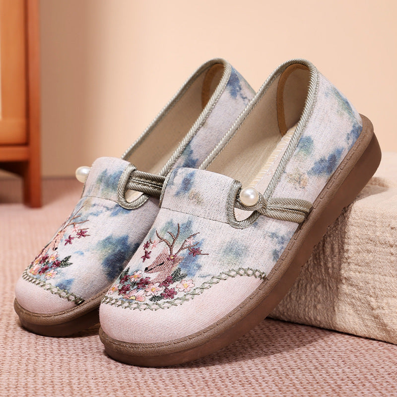 đ„Het försĂ€ljningâłBroderade skor med platt slip-on för kvinnor