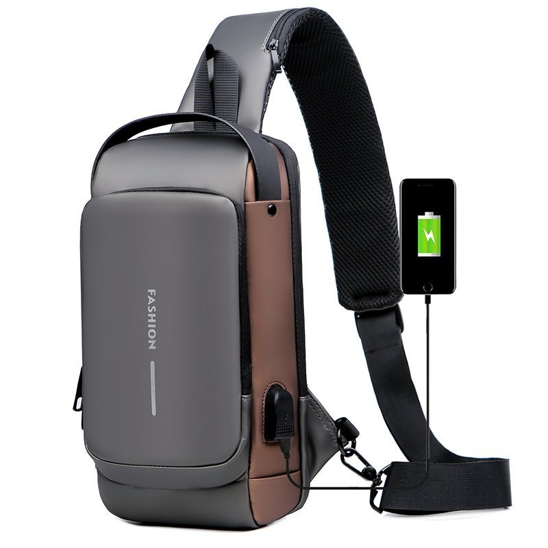 USB-laddning sport sling Anti-stöld axelväska