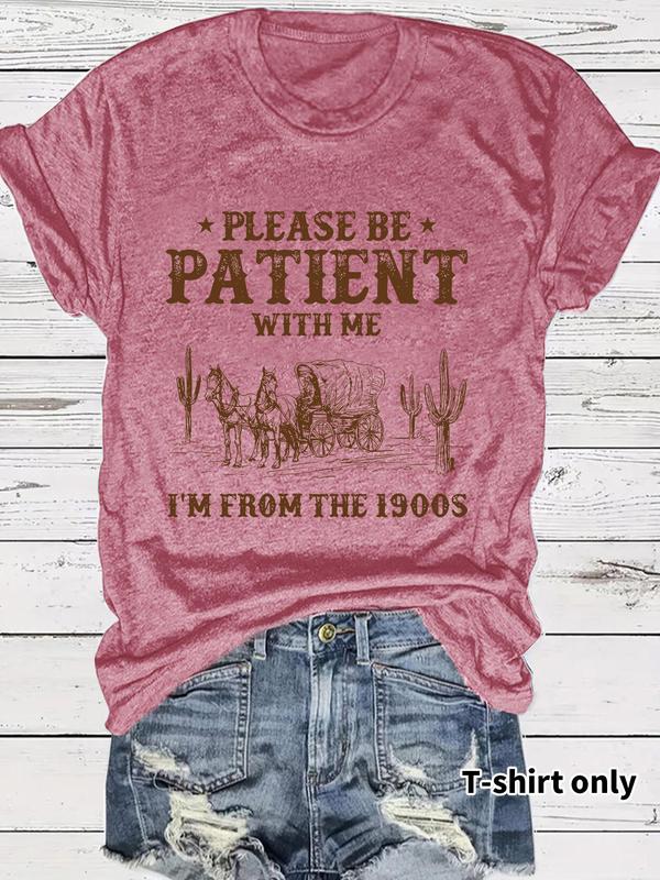 đI'M From 1900Sâš Vintage-T-shirt med rund hals och bokstavstryck för kvinno