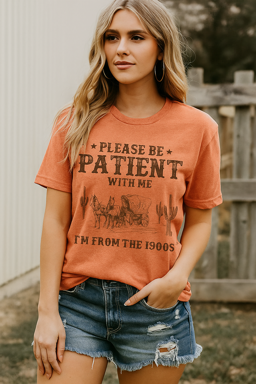 đI'M From 1900Sâš Vintage-T-shirt med rund hals och bokstavstryck för kvinno