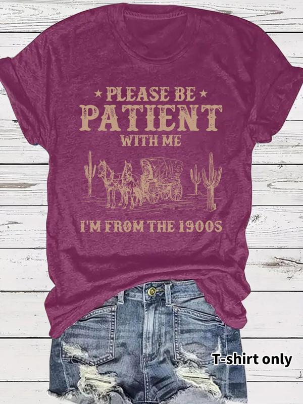 đI'M From 1900Sâš Vintage-T-shirt med rund hals och bokstavstryck för kvinno