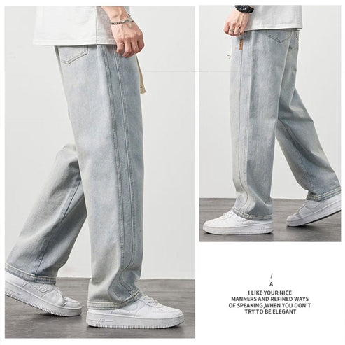đNy produktlanseringđ Löst sittande raka jeans för mĂ€n