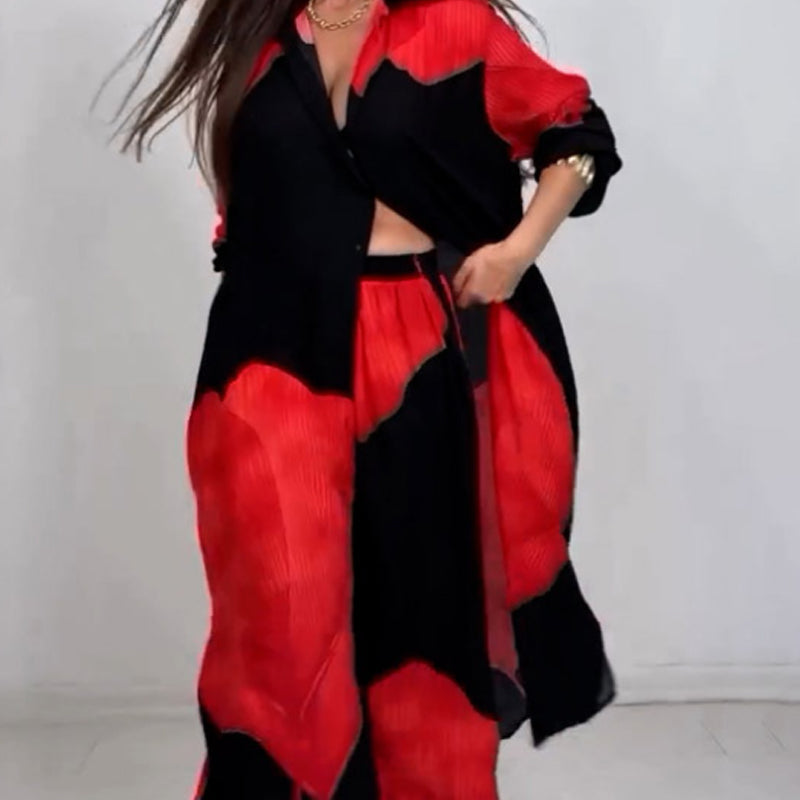 đSommarspecialerbjudandeđŒFull Button Down lĂ„ng skjorta och byxor med dragsko