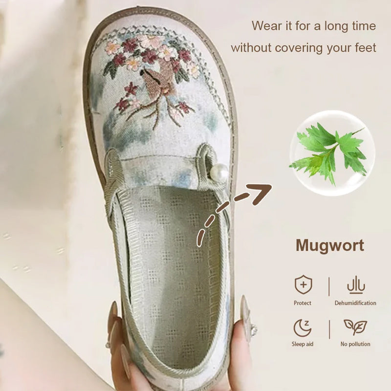 đ„Het försĂ€ljningâłBroderade skor med platt slip-on för kvinnor