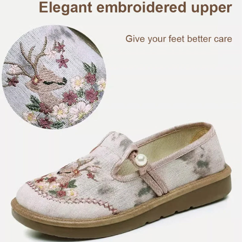 đ„Het försĂ€ljningâłBroderade skor med platt slip-on för kvinnor
