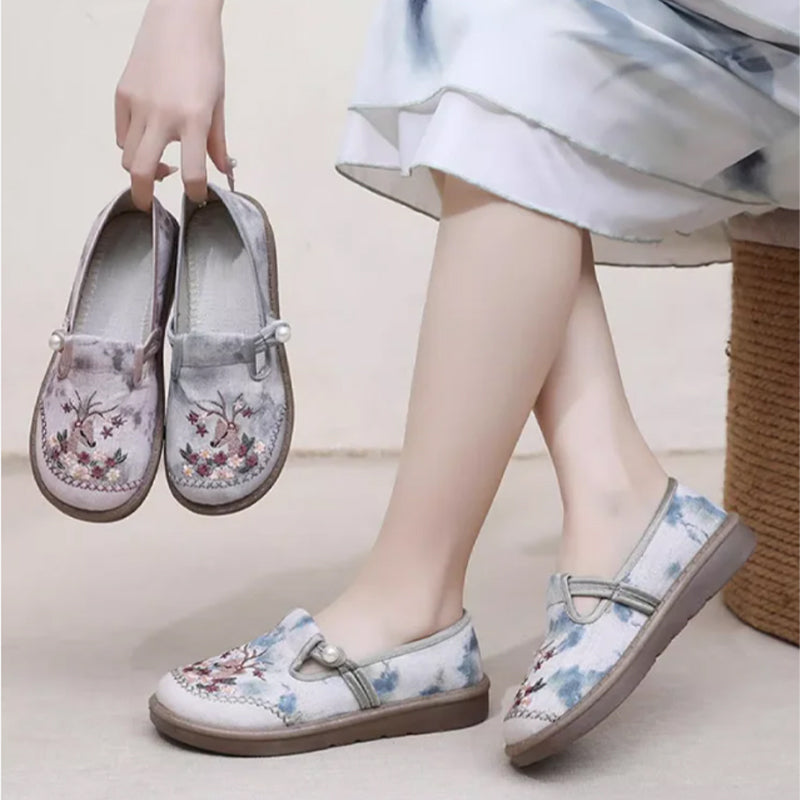 đ„Het försĂ€ljningâłBroderade skor med platt slip-on för kvinnor