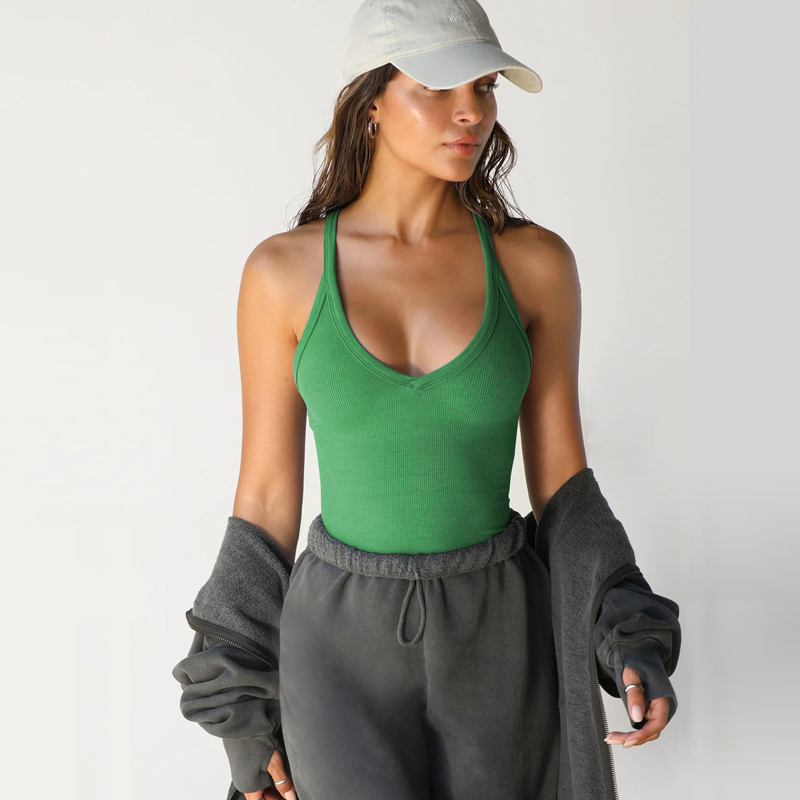 Enkel stil, bekväm i vardagen - Tank Top med djup V-hals ✨