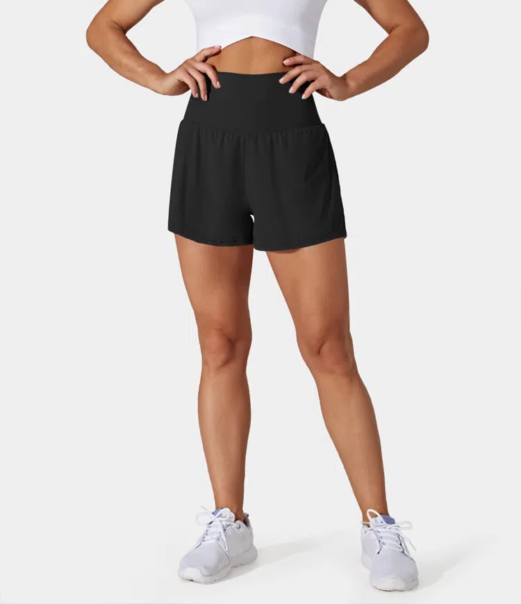 ✨️ 2025 Het försäljning 49% OFF🥰 2-i-1-yogashorts med hög midja och sidofickor