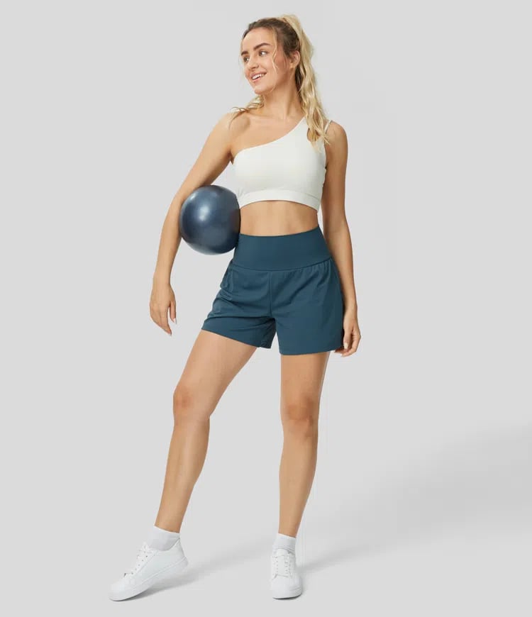 ✨️ 2025 Het försäljning 49% OFF🥰 2-i-1-yogashorts med hög midja och sidofickor
