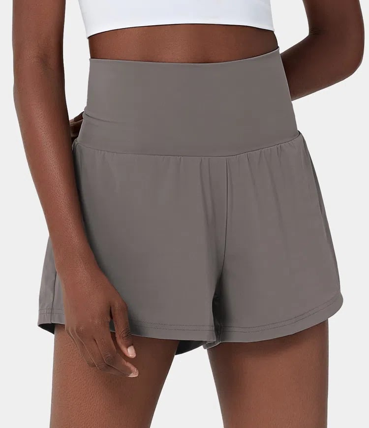✨️ 2025 Het försäljning 49% OFF🥰 2-i-1-yogashorts med hög midja och sidofickor