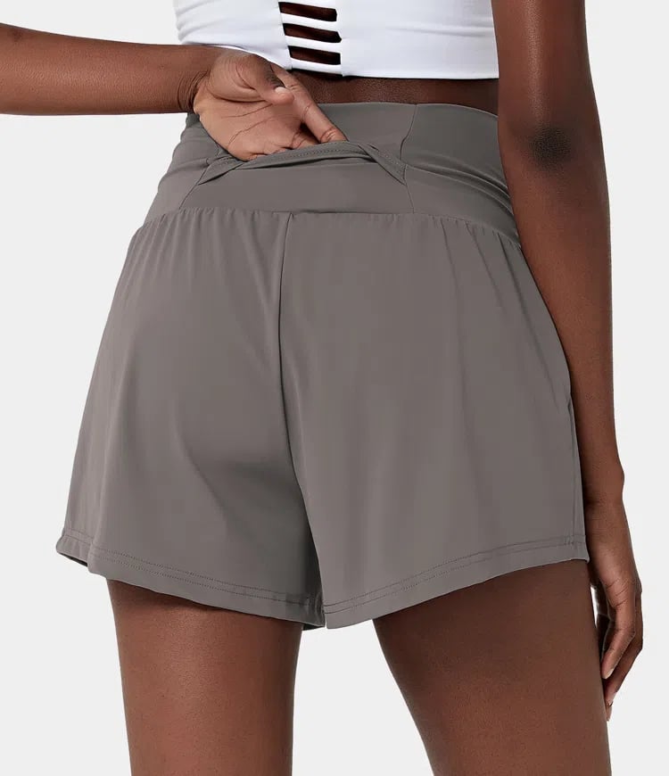 ✨️ 2025 Het försäljning 49% OFF🥰 2-i-1-yogashorts med hög midja och sidofickor