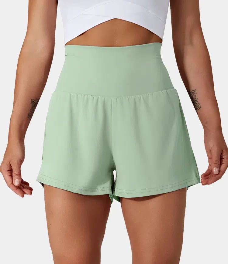 ✨️ 2025 Het försäljning 49% OFF🥰 2-i-1-yogashorts med hög midja och sidofickor