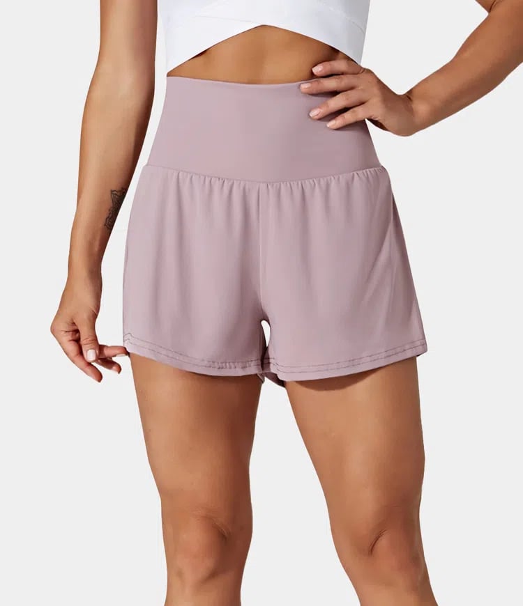 ✨️ 2025 Het försäljning 49% OFF🥰 2-i-1-yogashorts med hög midja och sidofickor
