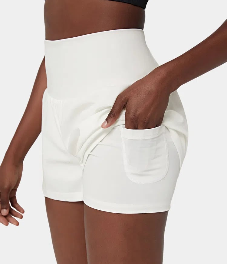 ✨️ 2025 Het försäljning 49% OFF🥰 2-i-1-yogashorts med hög midja och sidofickor