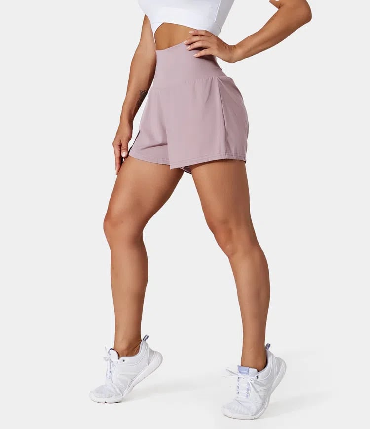✨️ 2025 Het försäljning 49% OFF🥰 2-i-1-yogashorts med hög midja och sidofickor