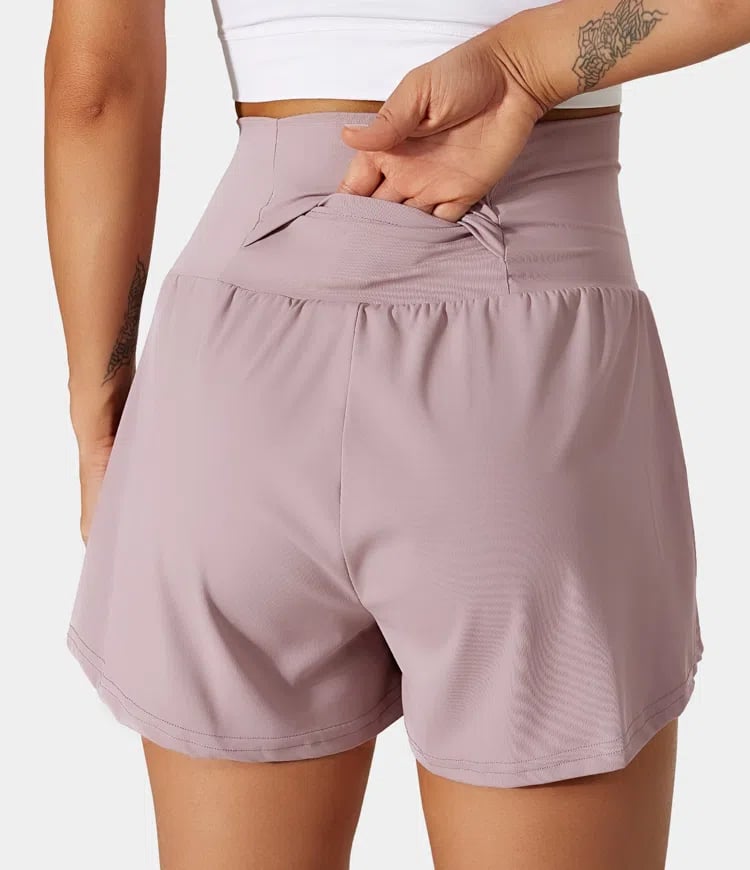 ✨️ 2025 Het försäljning 49% OFF🥰 2-i-1-yogashorts med hög midja och sidofickor