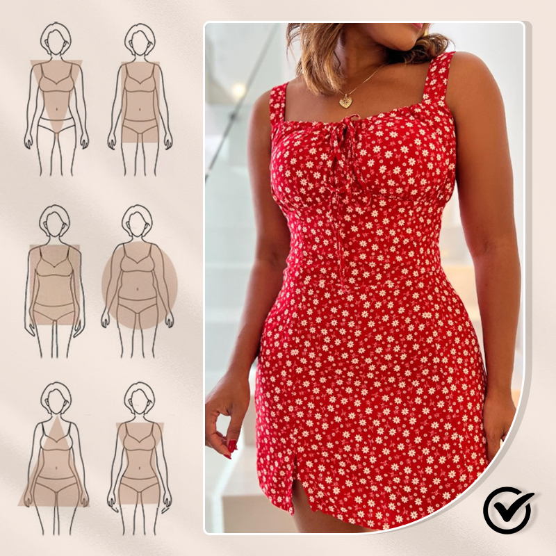 đžFloral Print Spaghetti Strap MiniklĂ€nnin