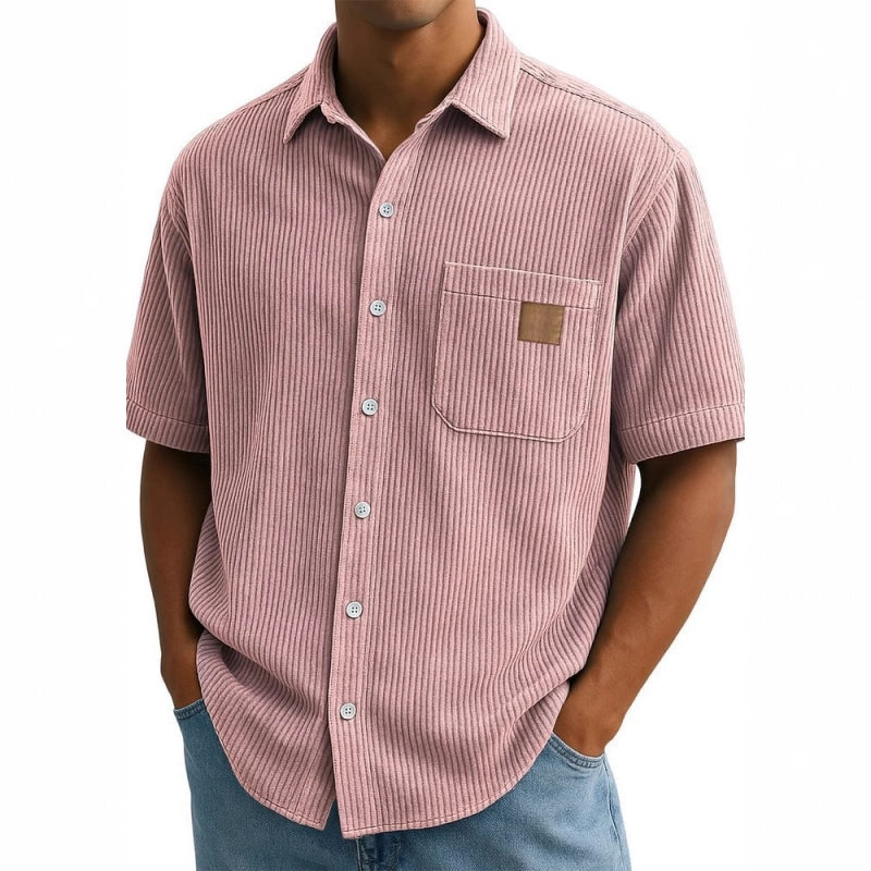 👔STORLEK: M-4XL🌟️Herrskjortor med vintage-mönster och slag, kortärmade