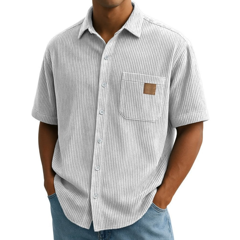 👔STORLEK: M-4XL🌟️Herrskjortor med vintage-mönster och slag, kortärmade
