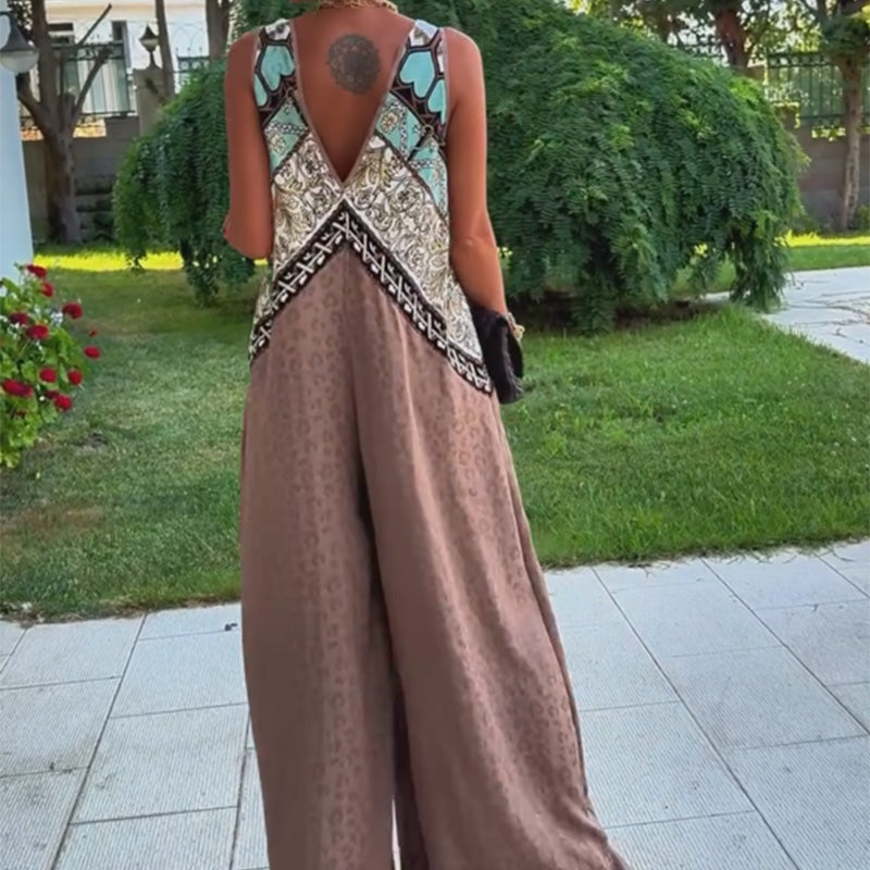Vintage Chic Overall med Djup V-ringning
