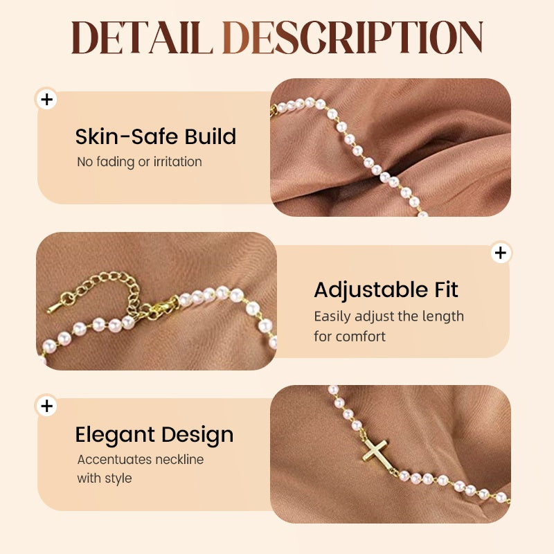 ✨Damernas Eleganta Korspärla Halsband i Syntetpärlor