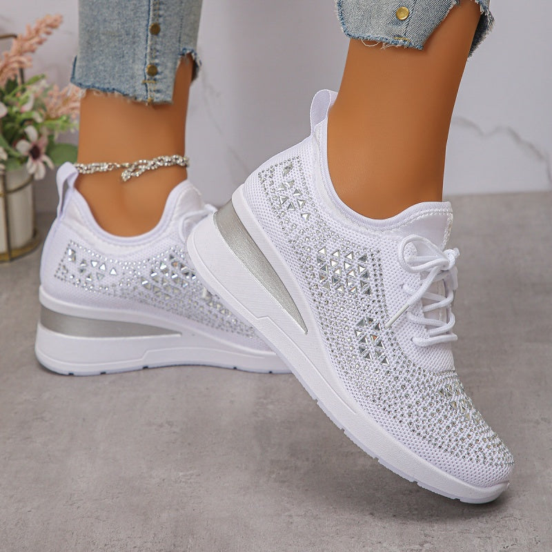 đ„Sista dagen-kampanj 50 % RABATT â Casual dammode, andningsbara korrigering sneakers med strassdekoration