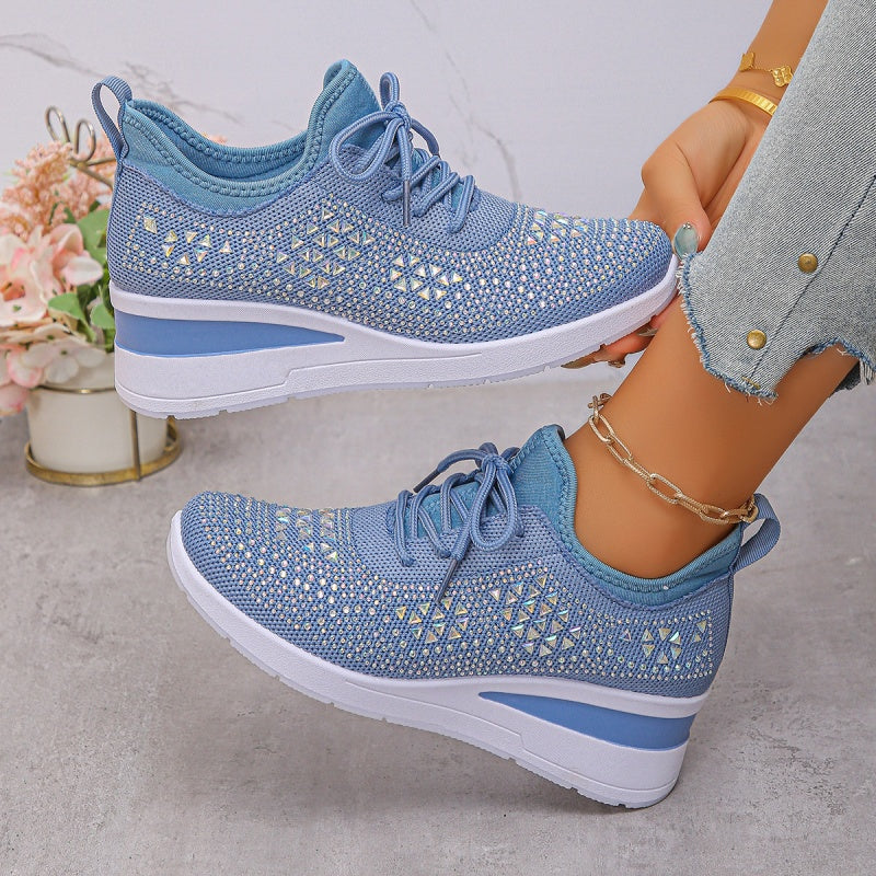 đ„Sista dagen-kampanj 50 % RABATT â Casual dammode, andningsbara korrigering sneakers med strassdekoration