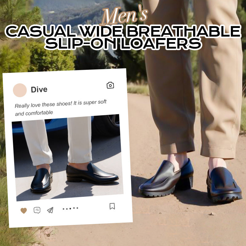 ✨Komfort hela dagen✨Mäns casual breda, ventilerade slip-on-loafer