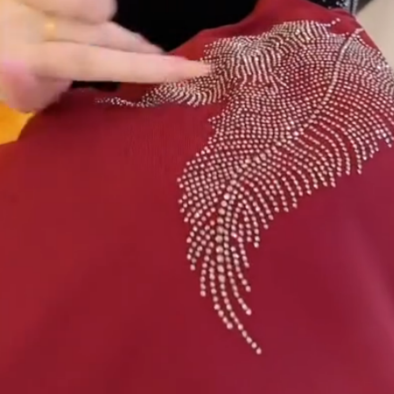 Varm baslager-tröja med halv turtleneck och strass för kvinnor