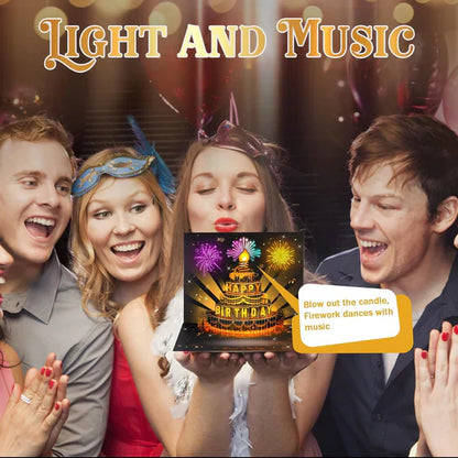 🔥LSAT DAY-REA 70 % RABATT!!🎉3D-popup-musikalisk födelsedagskort med ljus och sång🎵