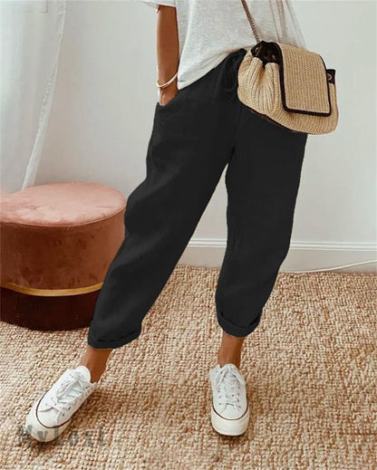 👖 50 % RABATT NU! ⚡ Avslappnade byxor i bomull och linne för kvinnor – hudvänliga, andas, lös passform och en design som passar till allt i vardagen ☁️
