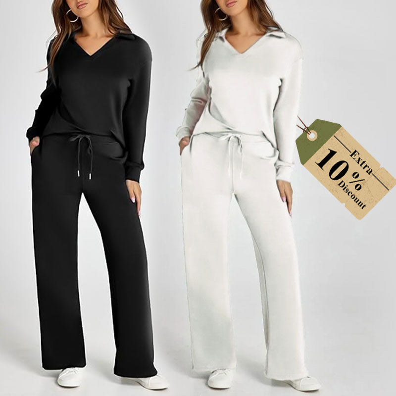 🔥Dam 2-delade set Casual Långärmade Sweatersuits Se