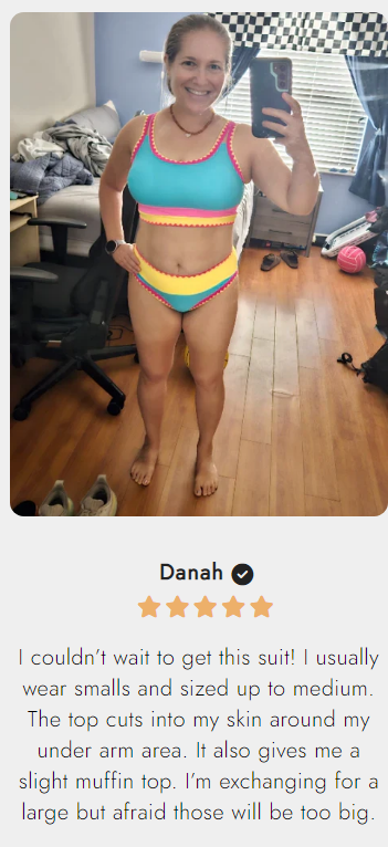 🌼 Färgblockerad Sportig 3-delars Bikiniset i Nylon – Högmidja med Magekontroll 👙
