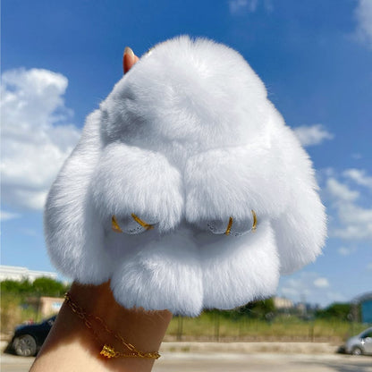🏆TIDSBEGRÄNSAD SPECIALREA 50 % RABATT🐰Handgjorda mjuka kaninpompon-berlocke