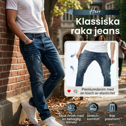 👖 55% RABATT! 🔥 Moderna Stretchjeans i Slim Fit – Vintage-tvättad, Bekväm Stretch & Perfekt för Vardagsbruk 💙