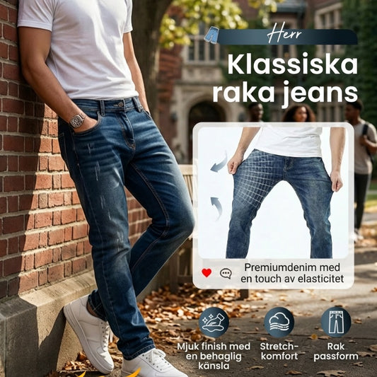 👖 55% RABATT! 🔥 Moderna Stretchjeans i Slim Fit – Vintage-tvättad, Bekväm Stretch & Perfekt för Vardagsbruk 💙