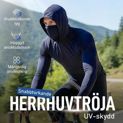 Lätt, snabbtorkande huvtröja för män med UV-skyd