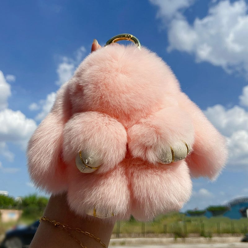 🏆TIDSBEGRÄNSAD SPECIALREA 50 % RABATT🐰Handgjorda mjuka kaninpompon-berlocke