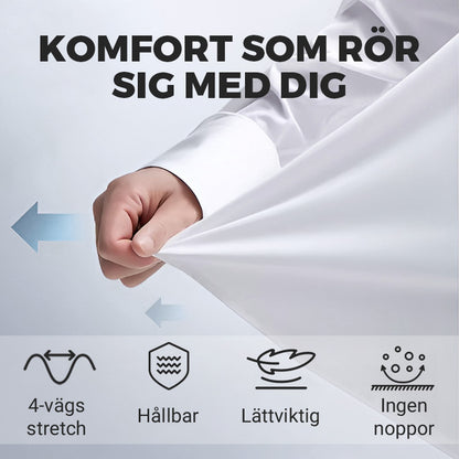 Herrars skrynkelfria stretch skjorta