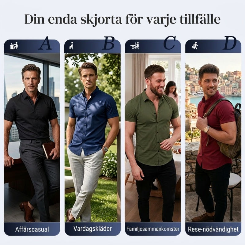👔⚡ 58% RABATT! | Strykfria Herrskjortor – Ingen Strykning, Skrynkelfri & Bekväm Hela Dagen!