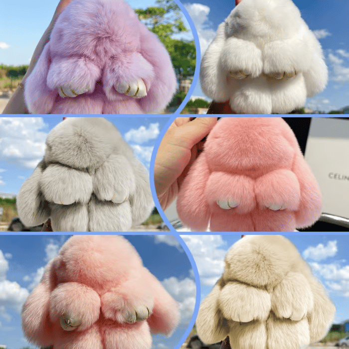 🏆TIDSBEGRÄNSAD SPECIALREA 50 % RABATT🐰Handgjorda mjuka kaninpompon-berlocke