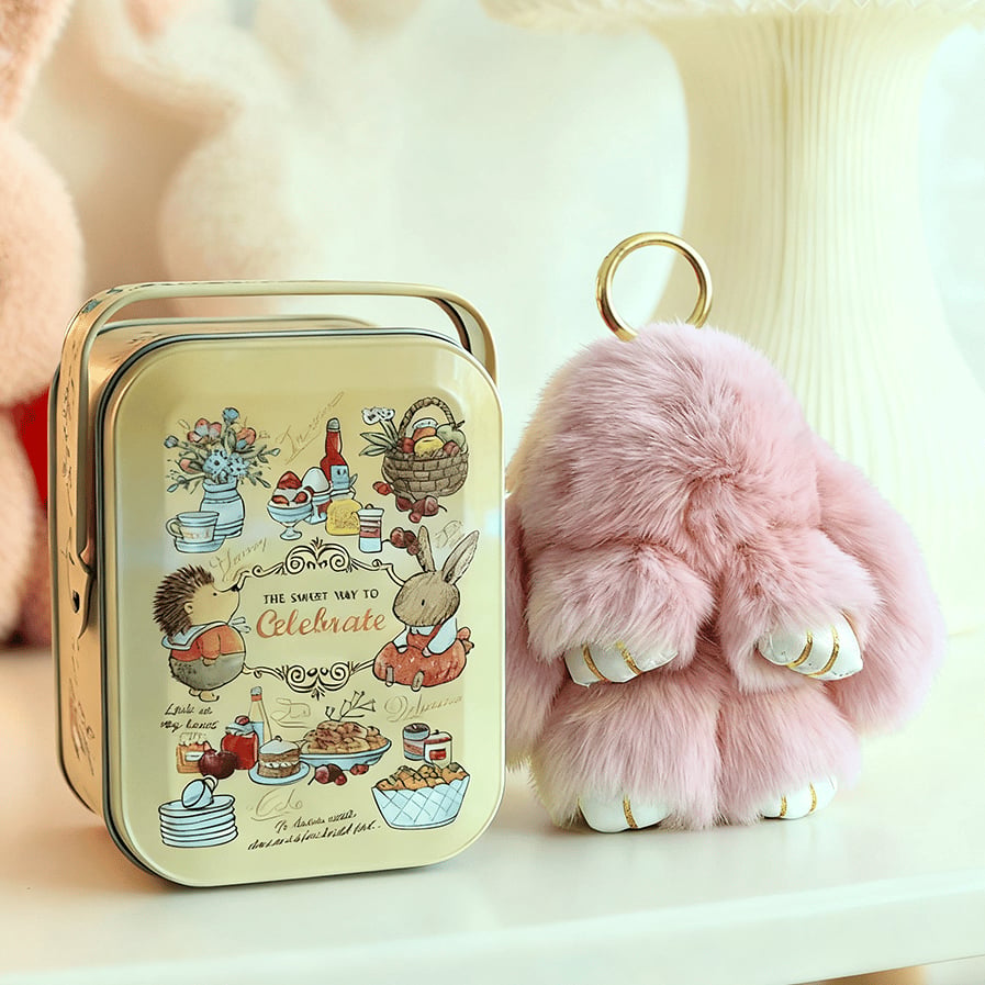 🏆TIDSBEGRÄNSAD SPECIALREA 50 % RABATT🐰Handgjorda mjuka kaninpompon-berlocke