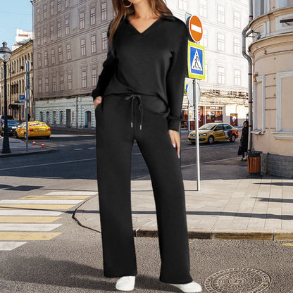🔥Dam 2-delade set Casual Långärmade Sweatersuits Se