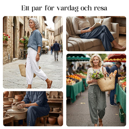 Sommarbyxor i bomull och linne för kvinnor Nine Minute Byxor