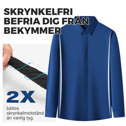 Herrars skrynkelfria stretch skjorta