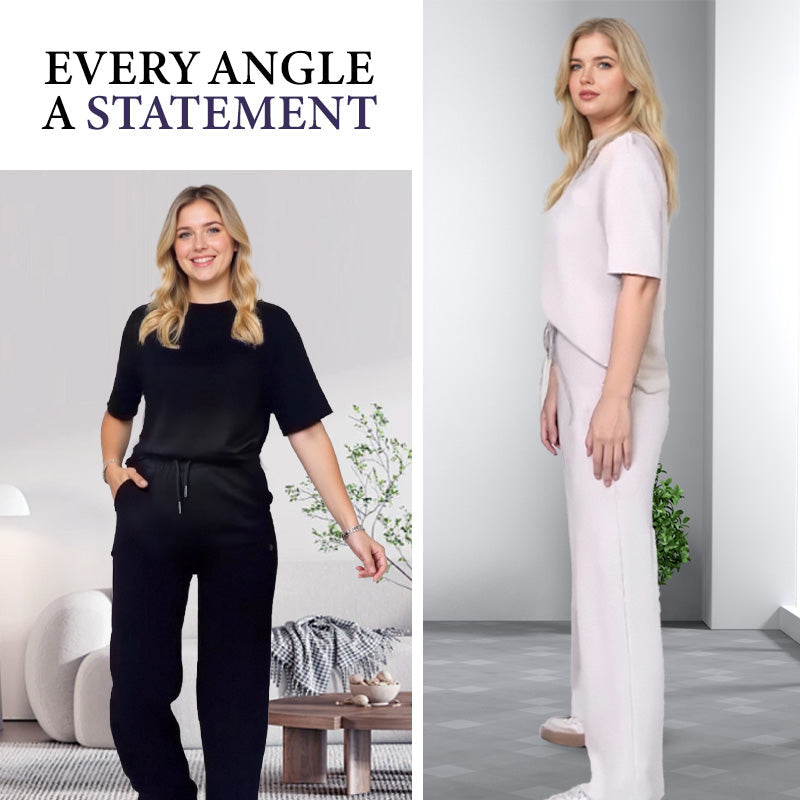 ✨51% rabatt✨Chic topp och matchande byxor för kvinnor 2-delad outfit