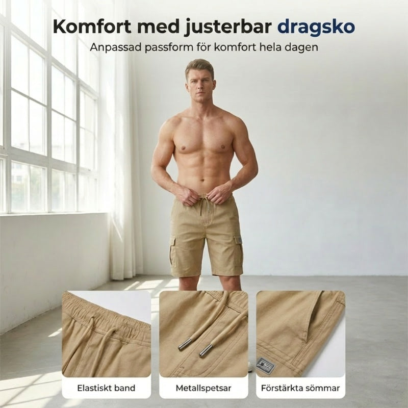 💥Het försäljning - 49 % RABATT💖Herrshorts i casual stil med dragsko i midjan